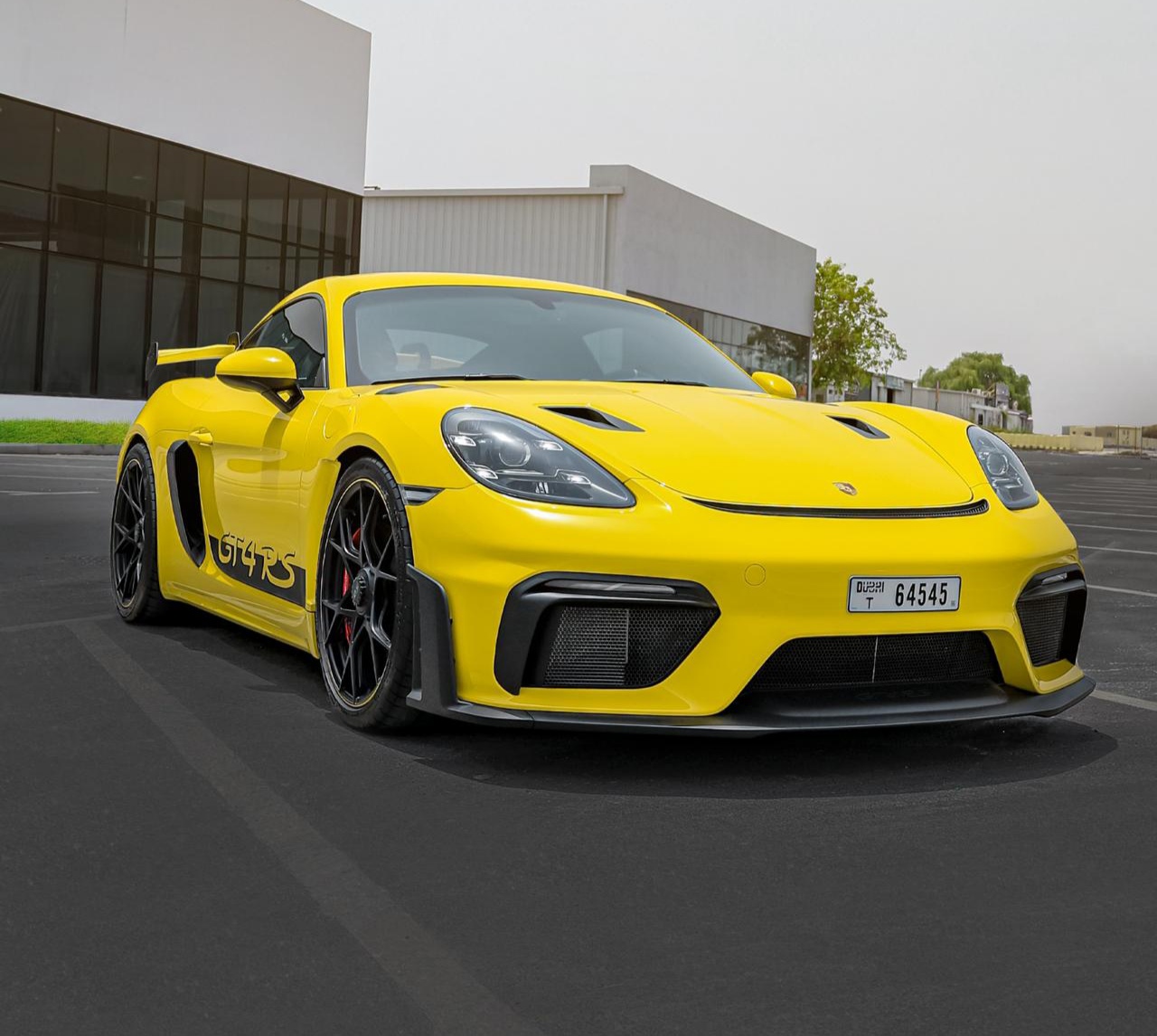 Porsche 718 Cayman GT4 RS Yellow  2023 Hire dubai