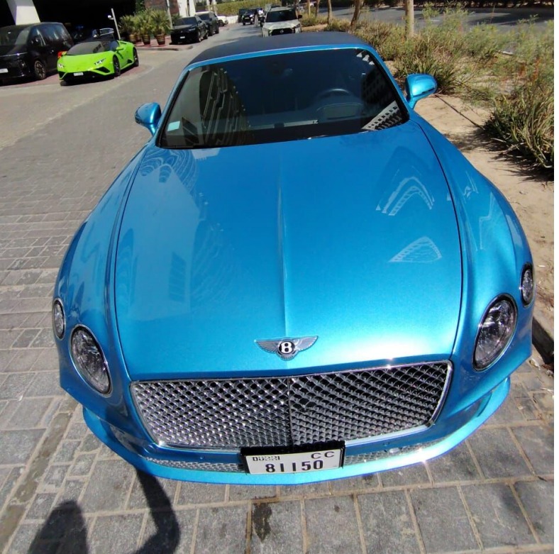 Bentley Continental GT Blue - Black Interior  2022 Hire dubai
