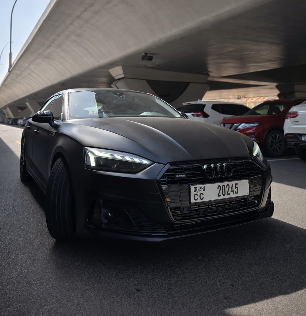 Audi A5 Black Matte Monthly Best Price  2020 Hire dubai