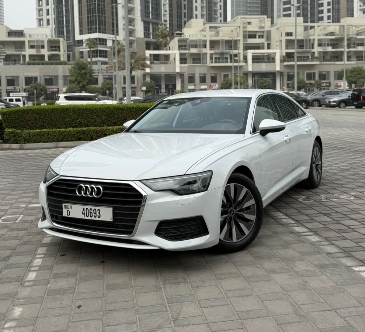 Audi A6 White Monthly Good Price  2022 Hire dubai