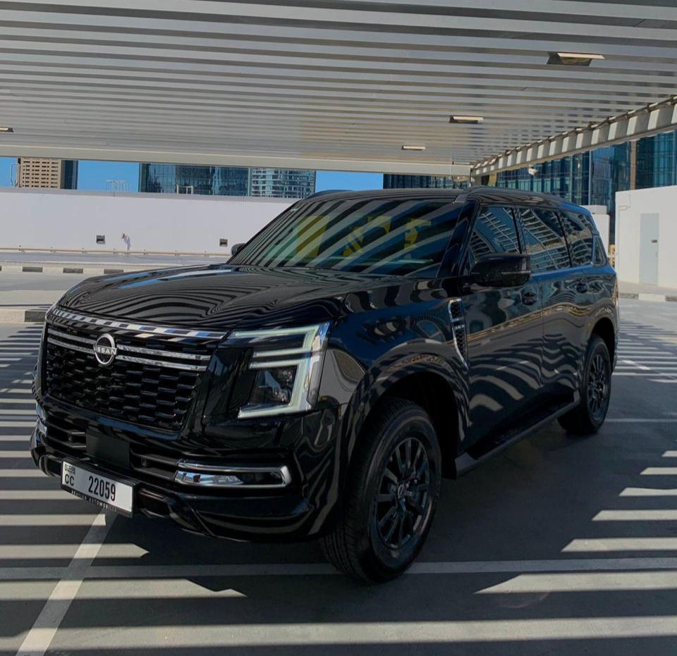 Nissan Patrol Twin Turbo Black  2025 Hire dubai