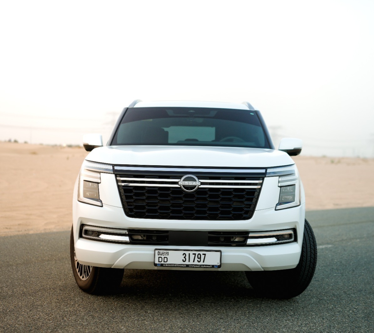 Nissan Patrol Platinum White Interior Burgundy  2025 Hire dubai