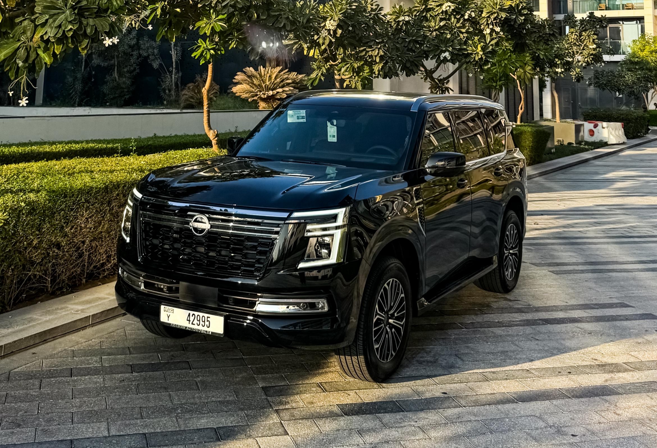 Nissan Patrol Platinum Black interior Red  2026 Hire dubai