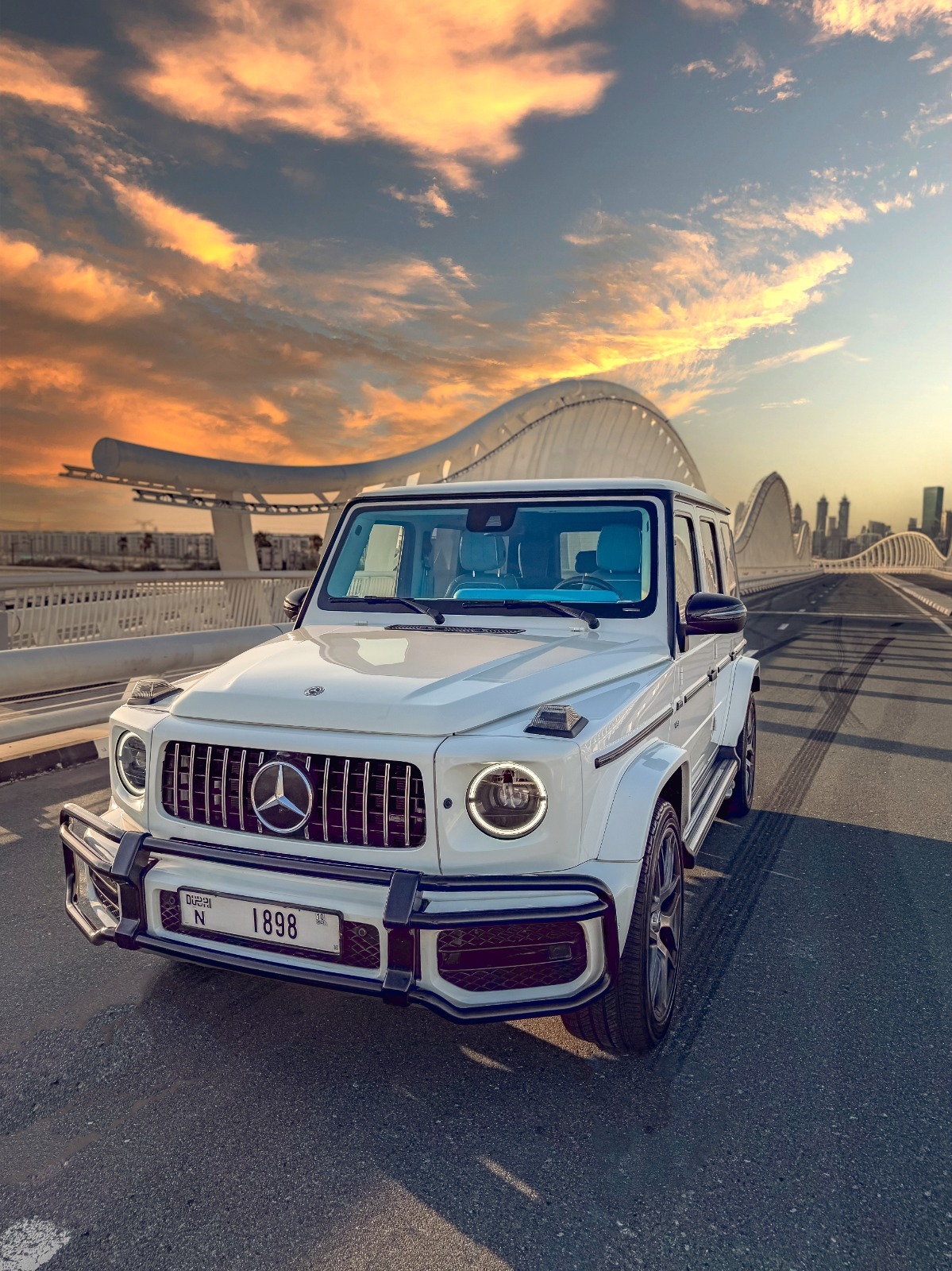 MERCEDES-BENZ G-Class G63 White SPECIAL 4-DIGIT PLATE  2021 Hire dubai