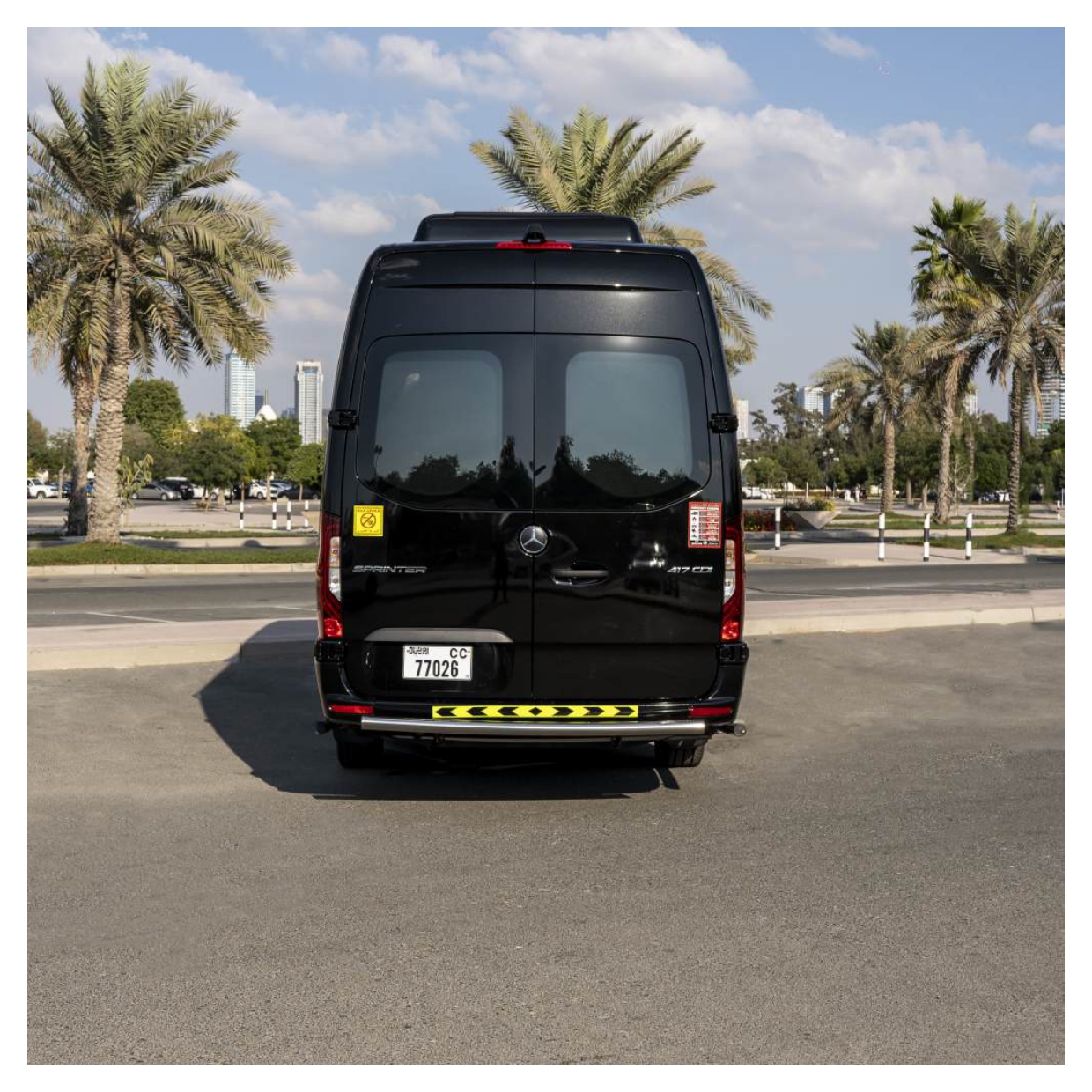 Rent Maybach Sprinter 19 Seater BLACK 2024 with chauffeur in Dubai , UAE 
