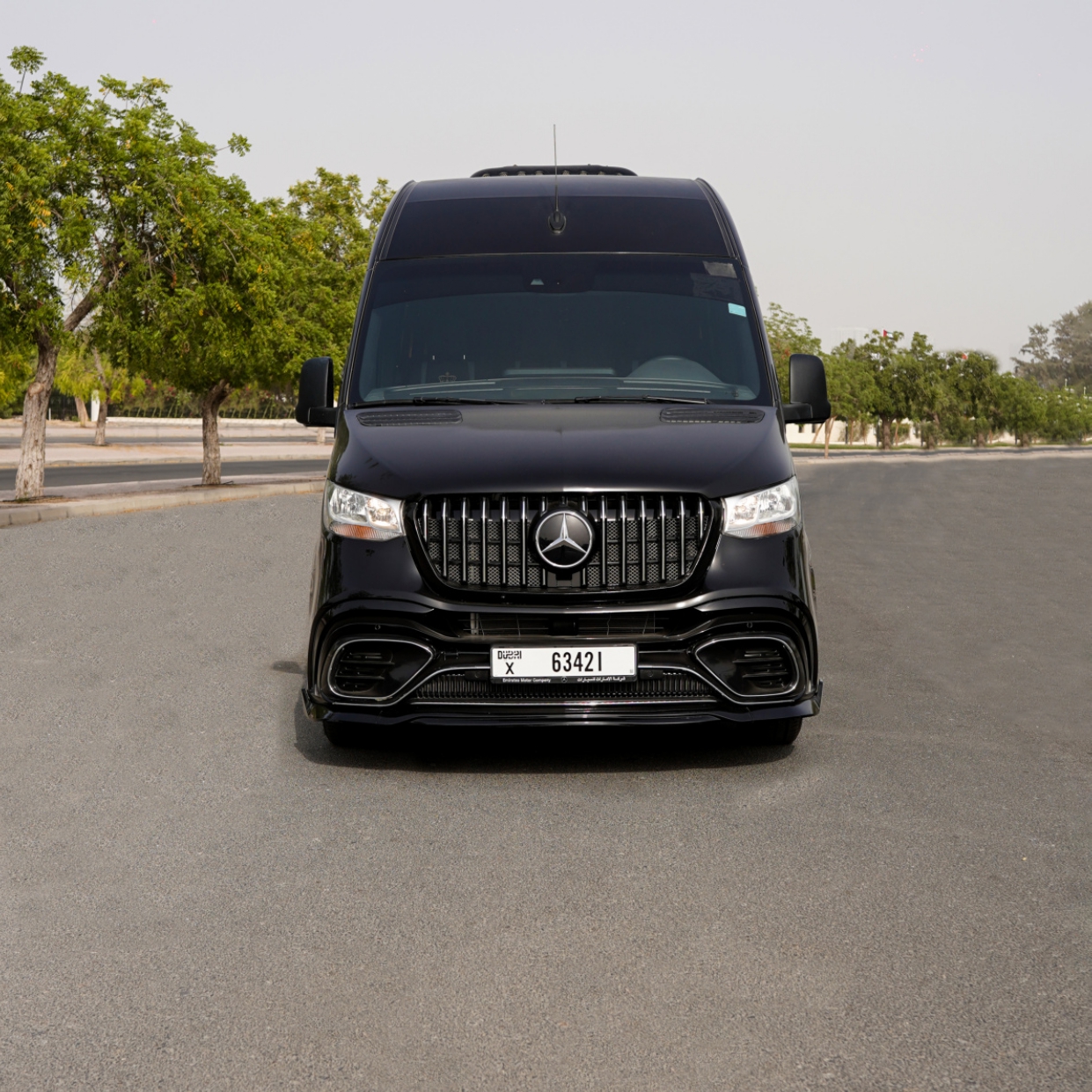 Rent Maybach Royal Sprinter 9 Seater BLACK 2025 with chauffeur in Dubai , UAE 