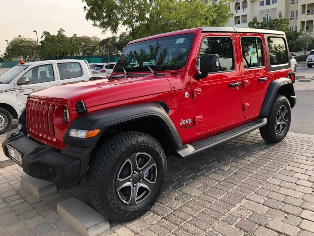 Rent Jeep Wrangler RED 2019 in Dubai , UAE 