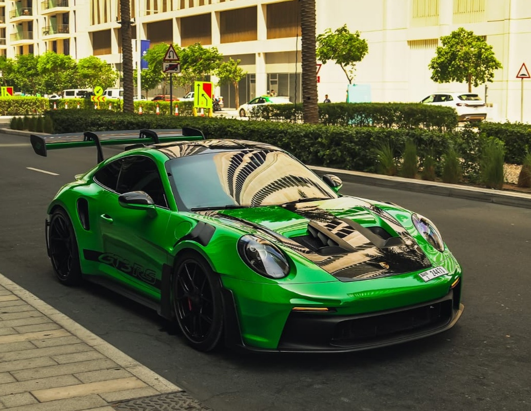 Rent Porsche 911 GT3 RS GREEN 2024 in Dubai , UAE 