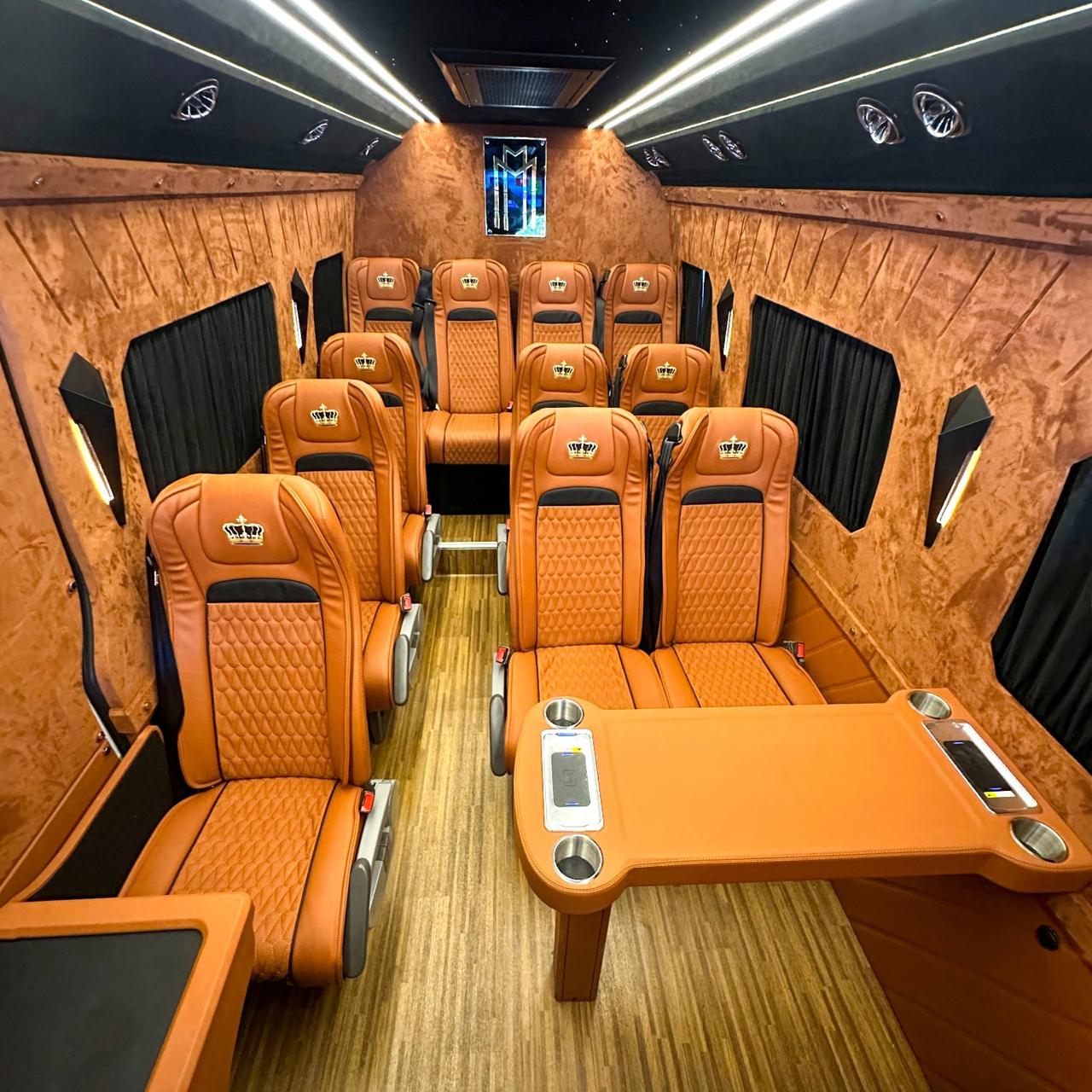 Rent Maybach Sprinter 16 Seater BLACK 2025 with chauffeur in Dubai , UAE 