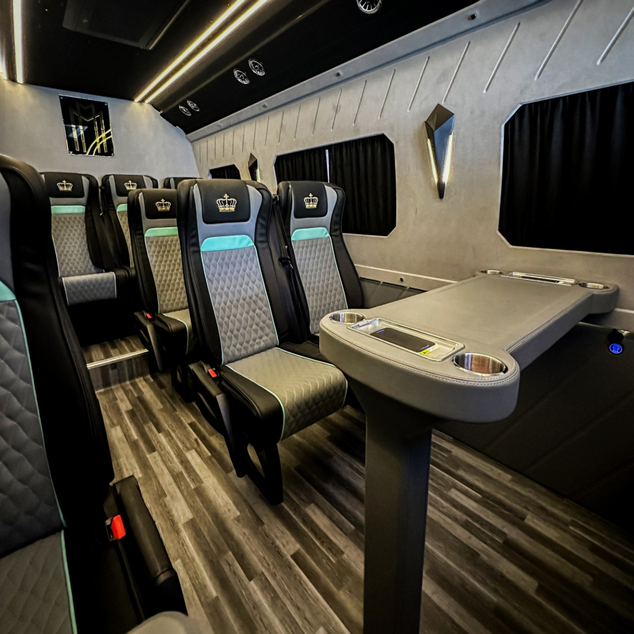 Rent Maybach Royal Sprinter 9 Seater BLACK 2025 with chauffeur in Dubai , UAE 