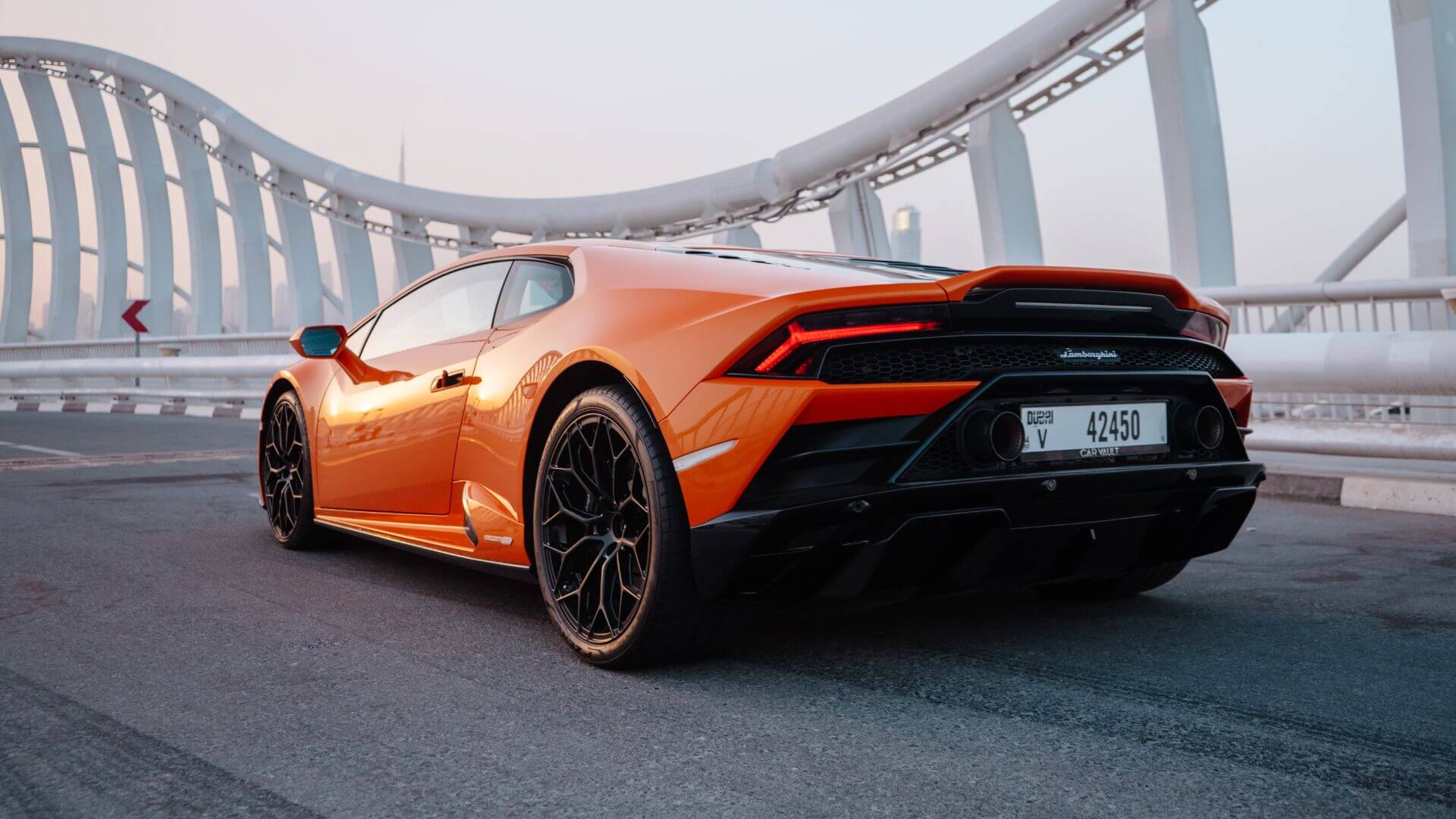Rent Lamborghini Huracan ORANGE 2023 in Dubai , UAE 