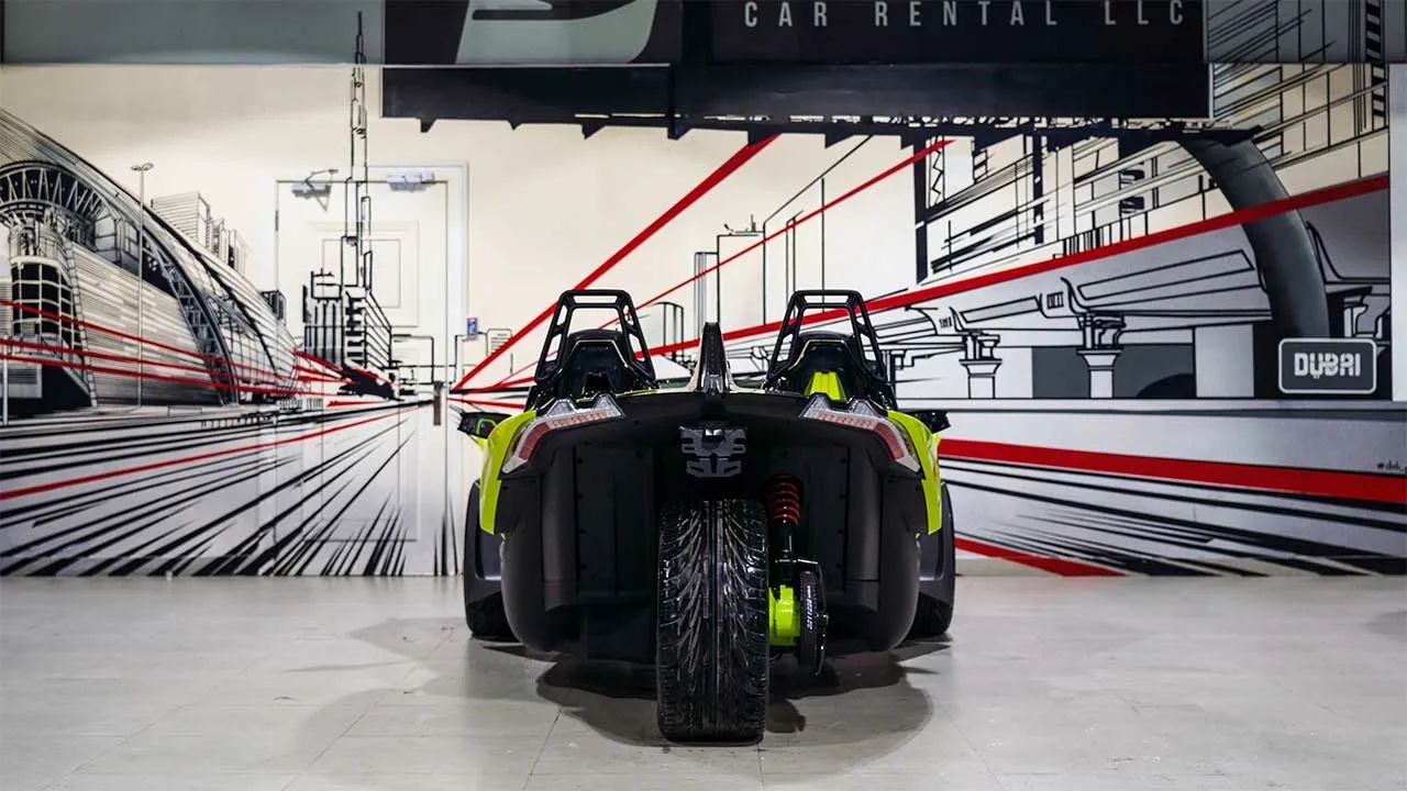 Rent Polaris Slingshot GREEN 2021 in Dubai , UAE 