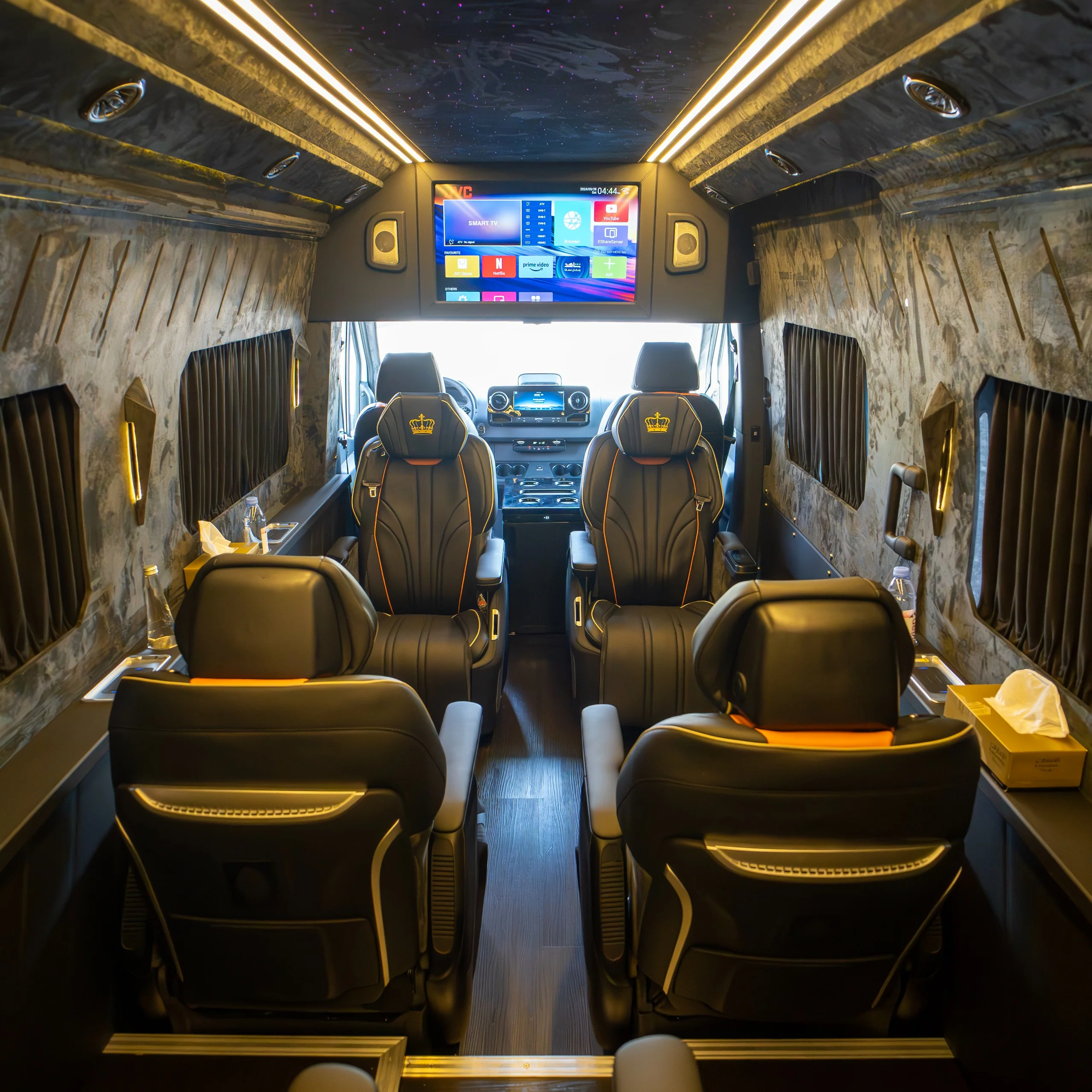 Rent Maybach Royal Sprinter 9 Seater WHITE 2025 with chauffeur in Dubai , UAE 