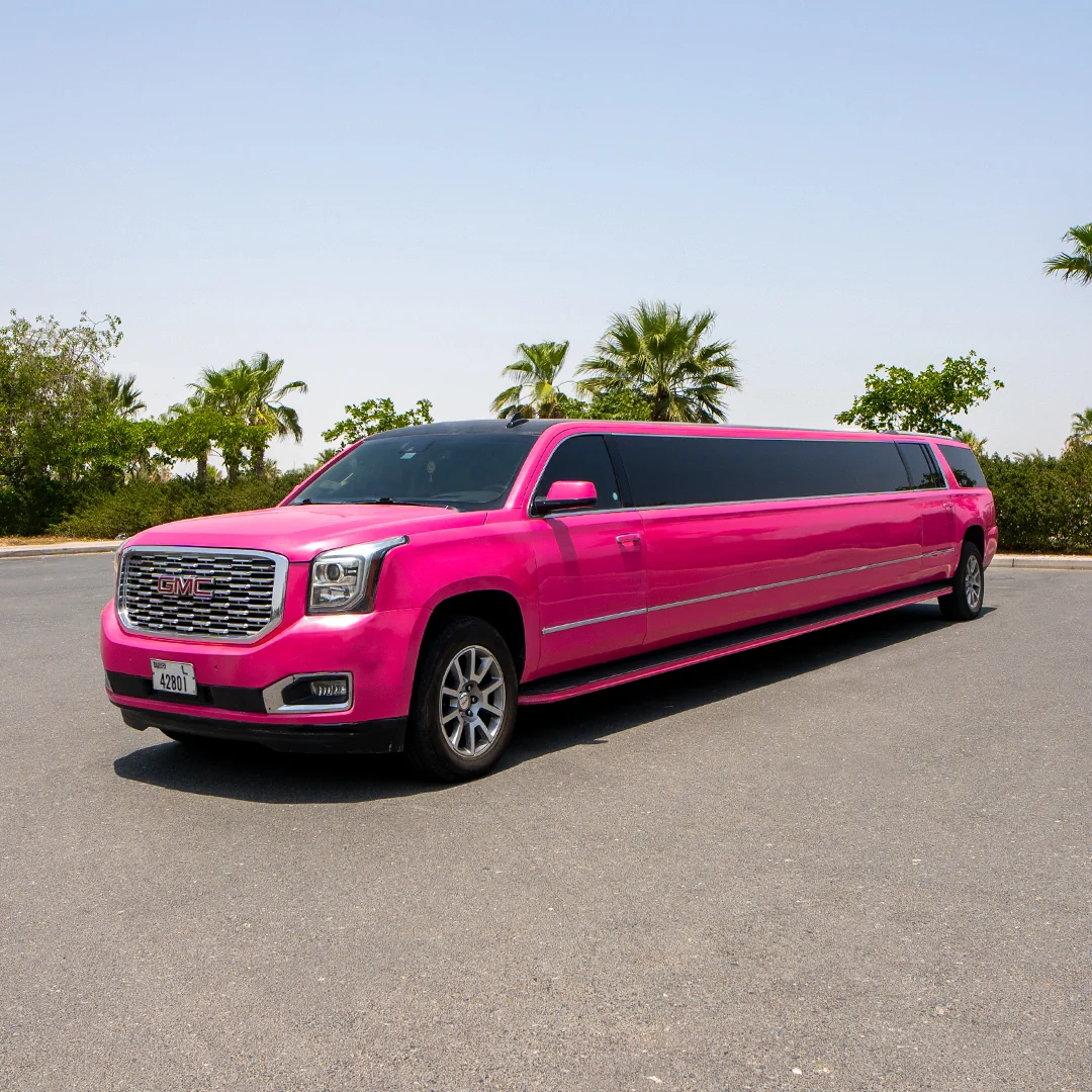 Rent Stretch Limousine Pink  2025 with chauffeur in Dubai , UAE 