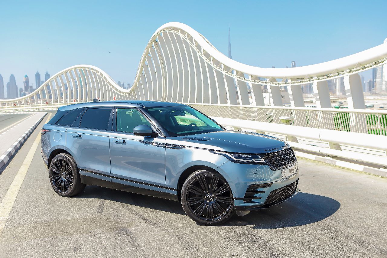 Rent Range-Rover Velar BLUE 2023 in Dubai , UAE 