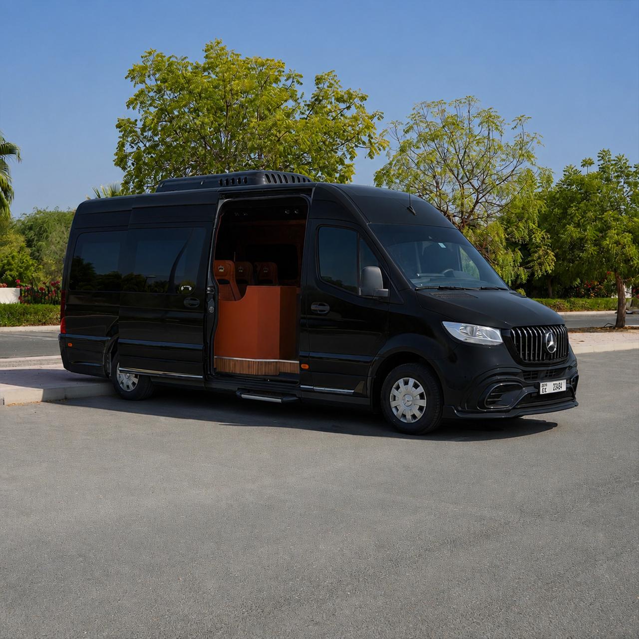 Rent Maybach Sprinter 16 Seater BLACK 2025 with chauffeur in Dubai , UAE 