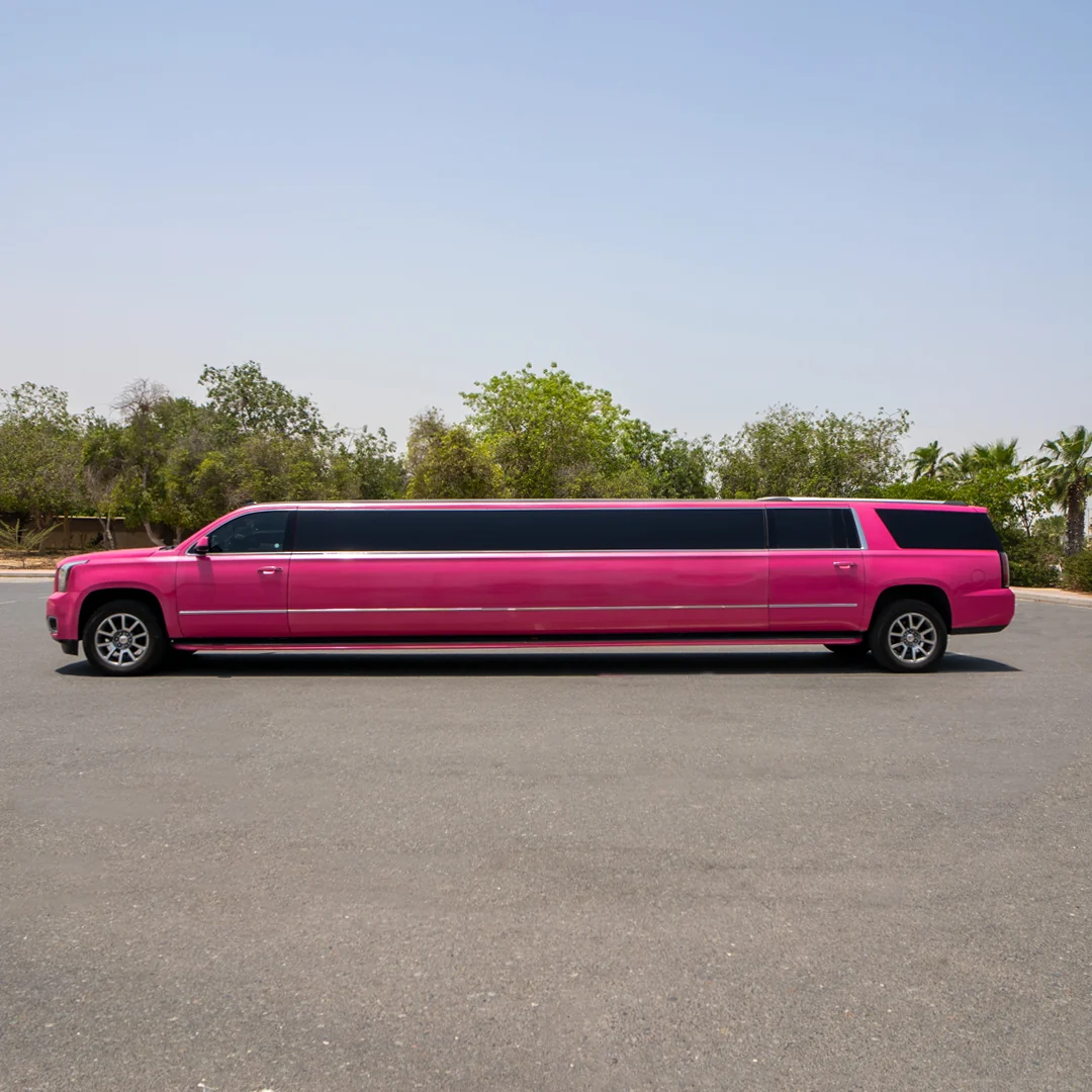 Rent Stretch Limousine Pink  2025 with chauffeur in Dubai , UAE 